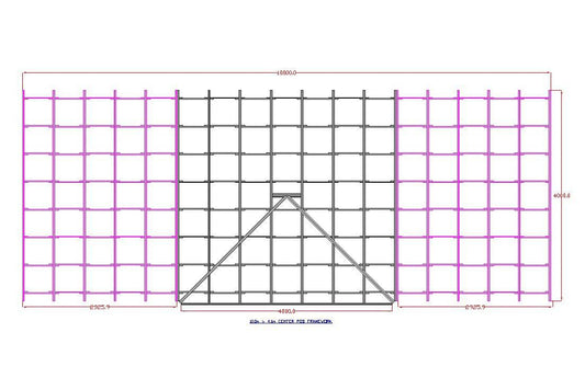 Shropshire CNC XL centre door pod frame kit for modular buildings, measuring 10m by 4m, with frame components visible.