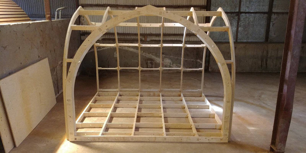 Shropshire CNC XL Center Door Pod Frame Kit for modular buildings, measuring 2.698m by 2.55m, with door and frame components.