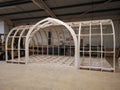 Shropshire CNC XL centre door pod frame kit for modular buildings, 10m by 4m, with metal frame components and central door opening.