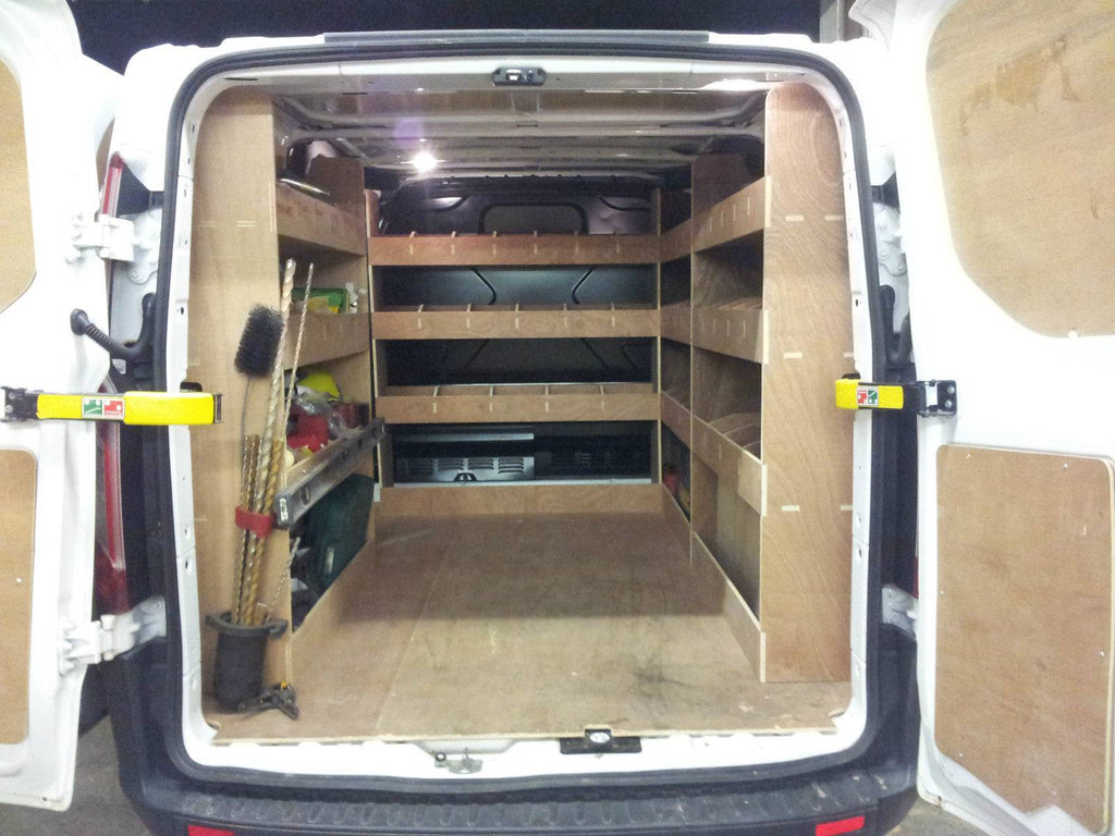 Ford Transit Custom SWB van shelving and racking tool organiser for 2012-2023, designed for efficient commercial vehicle storage.
