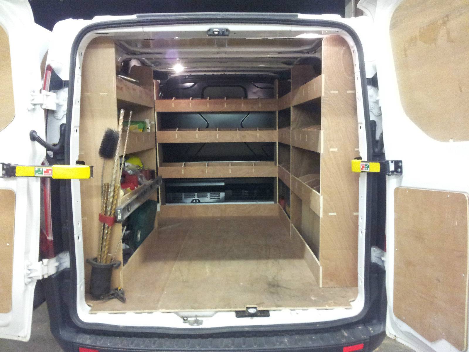 Ford Transit Custom SWB van shelving and racking tool organiser for 2012-2023, designed for efficient commercial vehicle storage.
