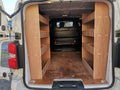 CNC Design plywood rear van racking storage system installed in a 2019 Vauxhall Vivaro MWB for efficient vehicle organization