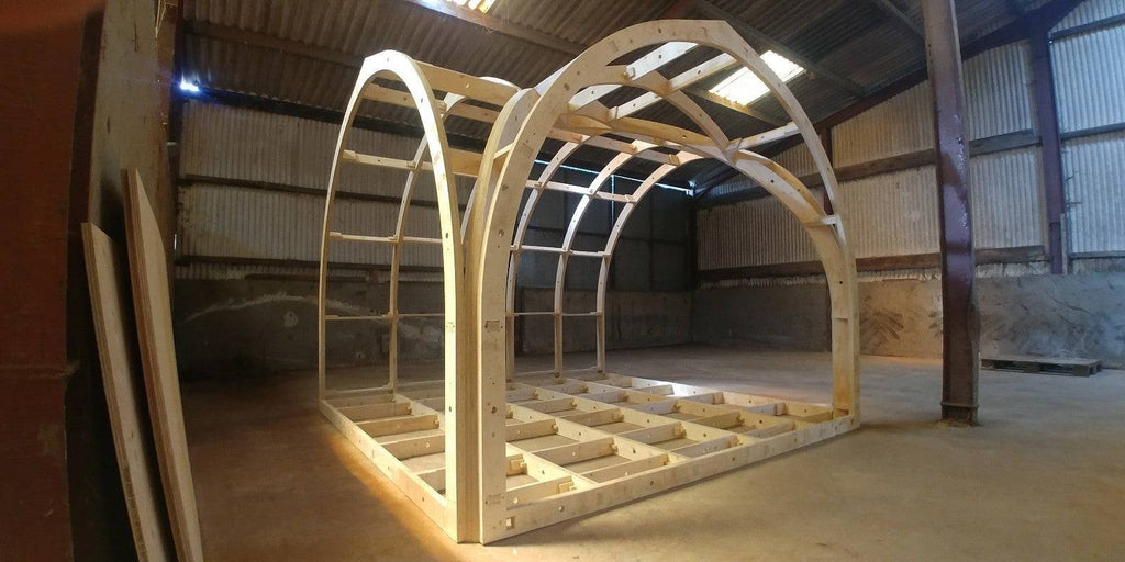 Shropshire CNC XL Center Door Pod Frame Kit for modular buildings, measuring 2.698m by 2.55m, with metal framing and door opening
