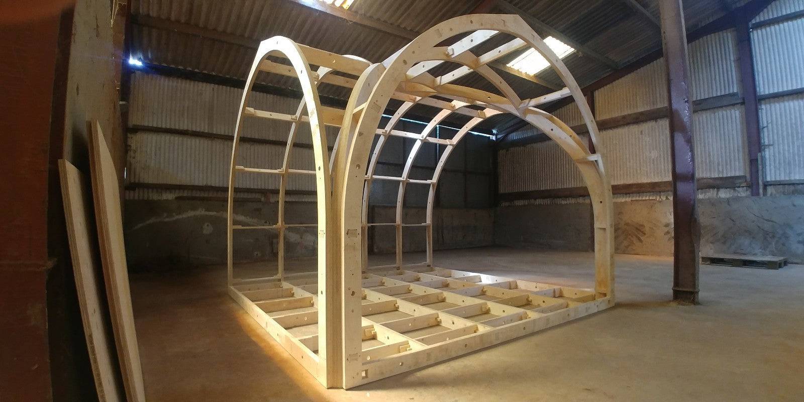 Shropshire CNC XL Center Door Pod Frame Kit for modular buildings, measuring 2.698m by 2.55m, with metal framing and door opening