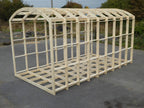 Modular shepherds hut frame kit by Shropshire CNC, 2.59m wide, showing assembled wooden framework for building a shepherd's hut.