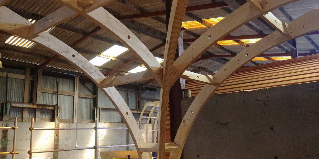 Shropshire CNC center door pod frame kit for modular building, XL size with dimensions 2.698m x 2.55m, in a construction setting