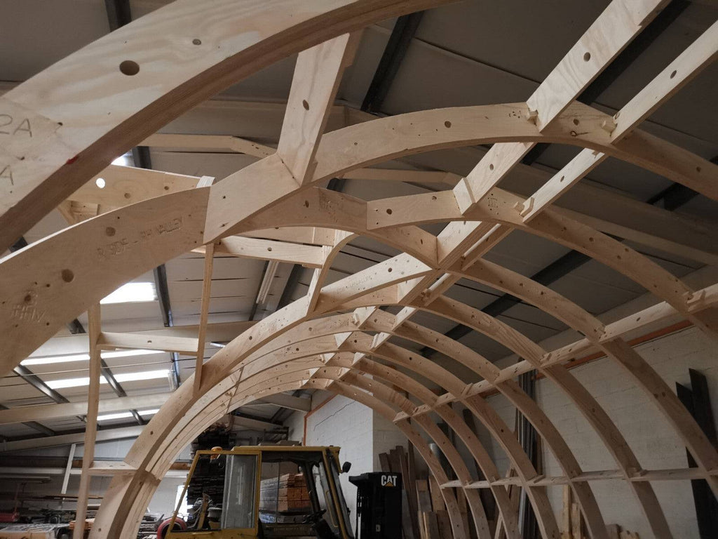 Shropshire CNC XL Centre Door Pod Frame Kit for modular buildings, 10m by 4m, showing the metal frame structure.