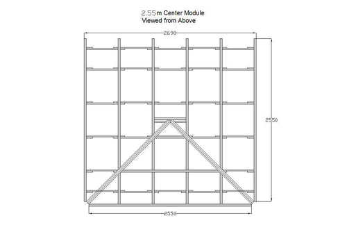 Shropshire CNC XL Center Door Pod Frame Kit for modular buildings, measuring 2.698m by 2.55m with a central door opening.