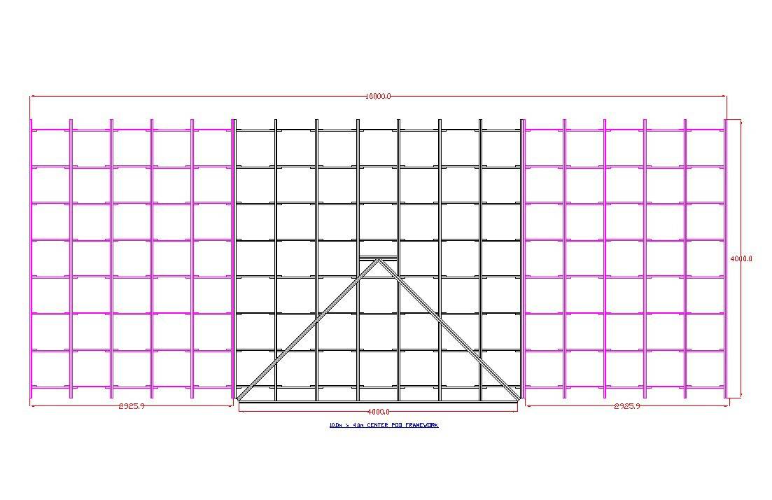 Shropshire CNC XL centre door pod frame kit for modular buildings, showing metal frame components on a construction site.