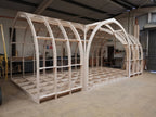 Shropshire CNC XL Centre Door Pod Frame Kit for modular building, 10m x 4m, showing metal frame components and assembly details.