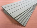 Shropshire CNC MDF 9mm V Groove Wall Panel Kit showing assembled textured wall panels with V-shaped grooves.