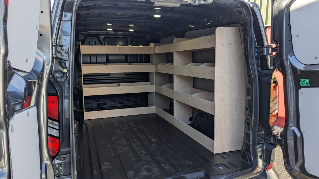 Ford Transit Custom SWB 2024+ triple unit plywood van interior panel for commercial vehicle van or pickup.