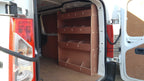 Peugeot Expert 2007 van with plywood shelving and organiser for efficient storage and vehicle organisation.