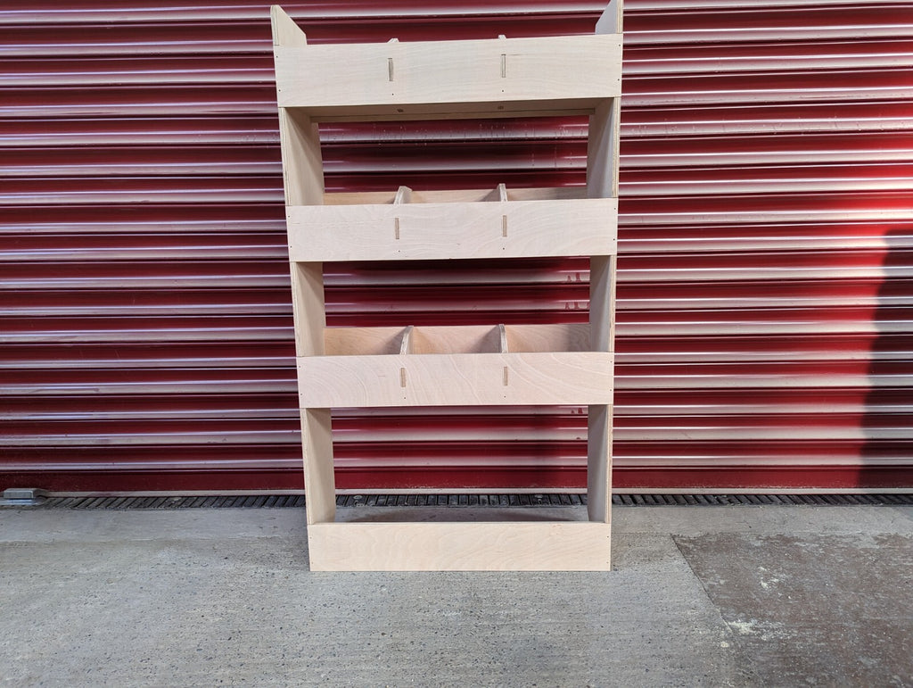 RS Ford Transit Connect van racking and storage shelving on passenger side, designed for 2014 and newer models, commercial vehicle parts.