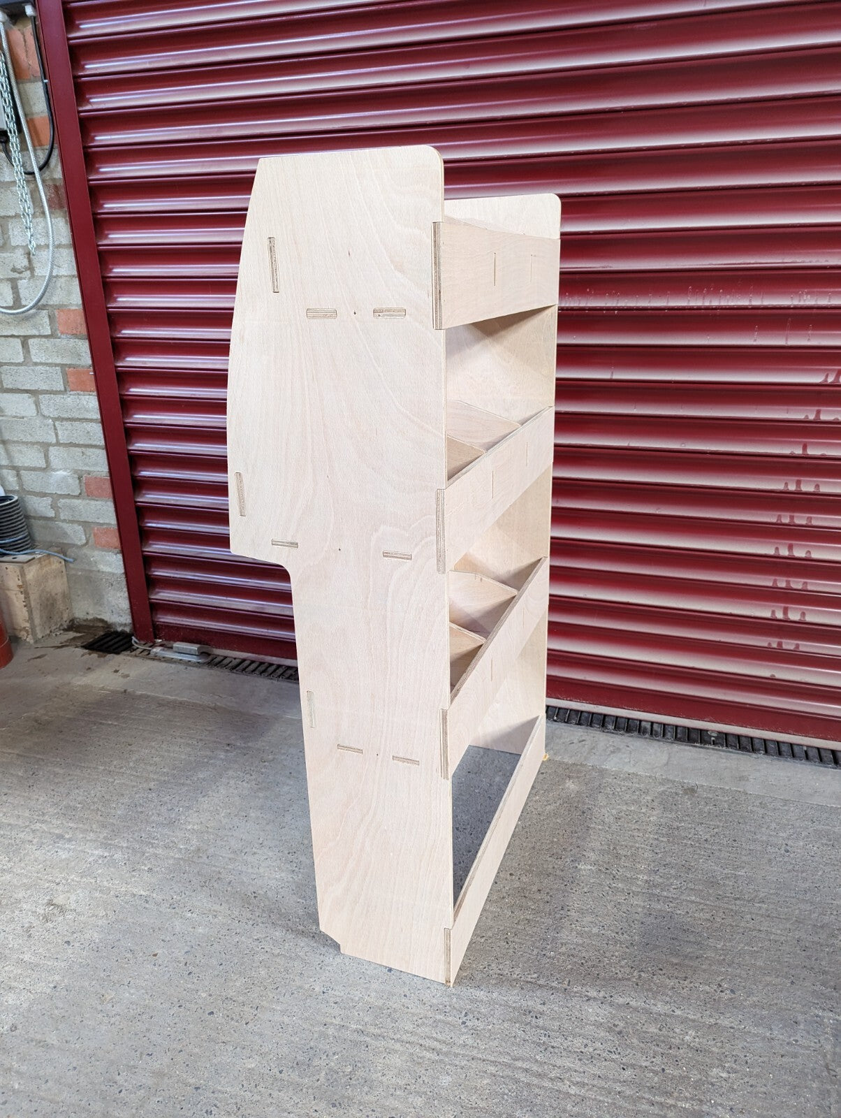 RS Ford Transit Connect van racking and shelving on passenger side, 2014 model, commercial vehicle storage and organization.