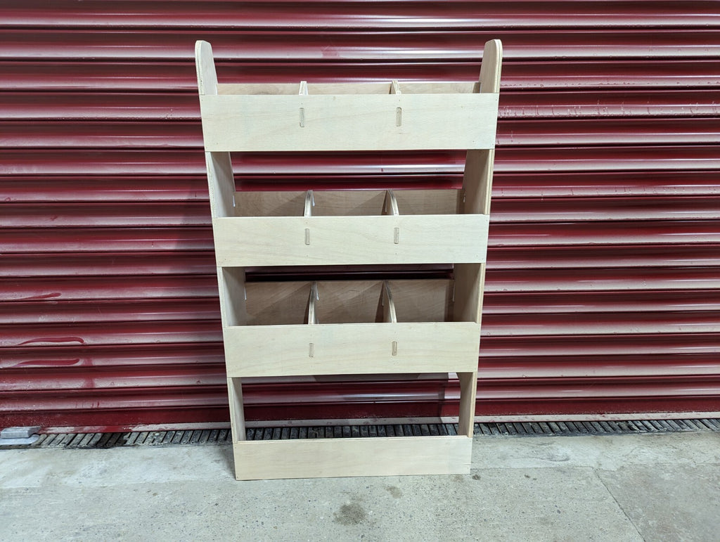 RS VW Caddy SWB Van racking and shelving system for near side storage, organized with tools and accessories inside the van.