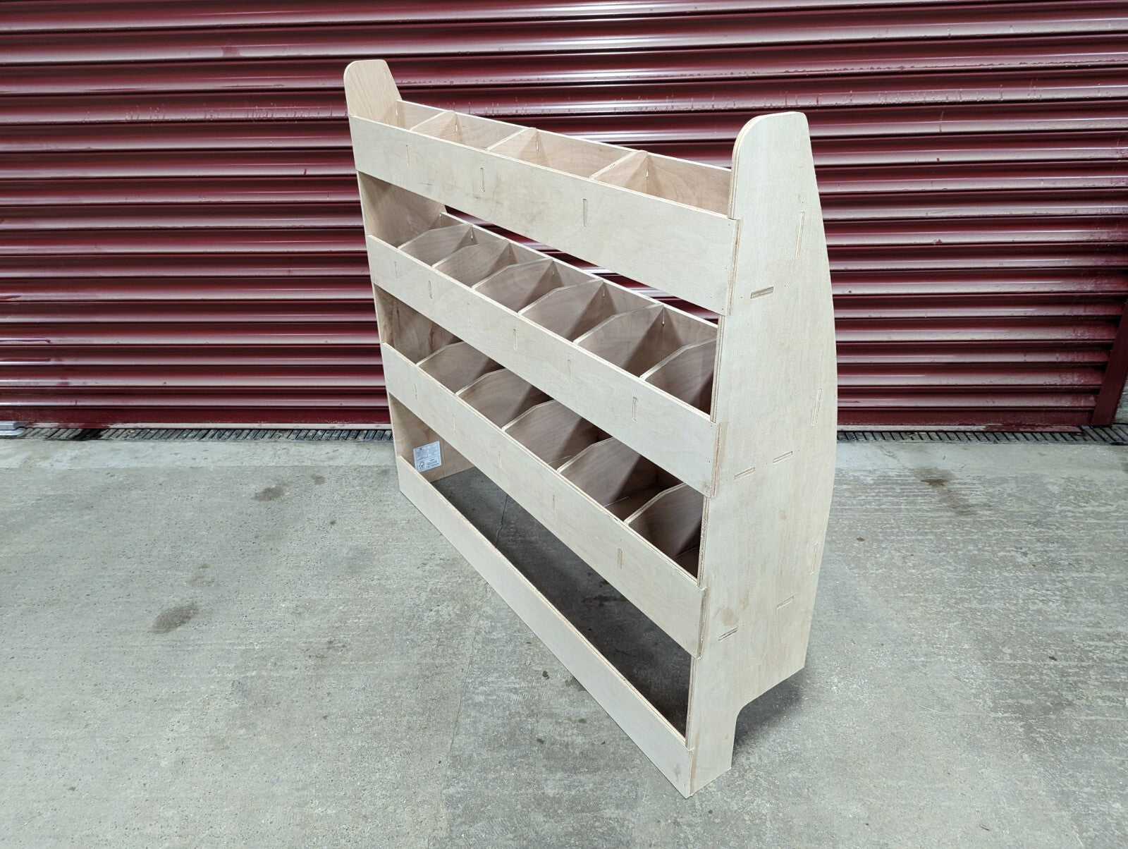 RS VW Caddy SWB Van racking and shelving organizer on off side, designed for tool storage in commercial vehicle van.