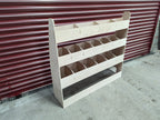 RS VW Caddy SWB Van racking and shelving organizer on off side, durable vehicle tool storage for commercial van interior.
