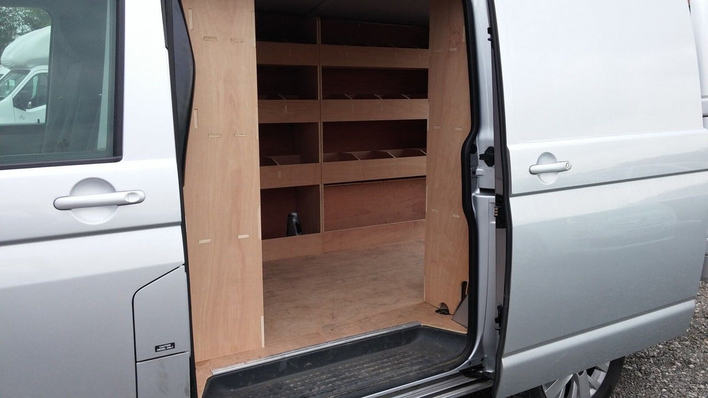 RS VW Transporter T5 T6 SWB van racking system with tool storage organiser for commercial vehicle van or pickup.