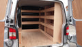 RS VW Transporter T5 T6 SWB triple van racking system for tool storage and organisation in commercial vehicle van.