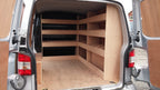 RS VW Transporter T5 T6 SWB triple van racking system for tool storage and organisation in commercial vehicle van.