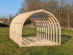 Shropshire CNC glamping pod frame kit, 3.2m wide, modular building structure, steel frame for outdoor accommodation.