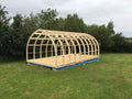 Wide glamping pod frame kit by Shropshire CNC, 7.2m x 3.5m modular building structure for outdoor accommodation.