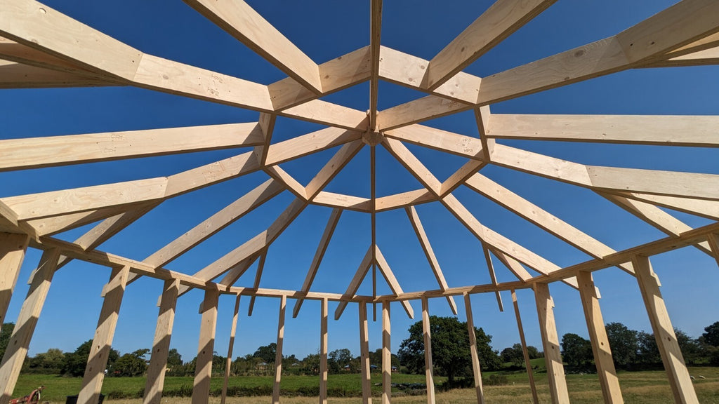 Shropshire CNC Octo Pod Frame Kit 4.0m, modular building structure with metal frame and components for custom assembly.