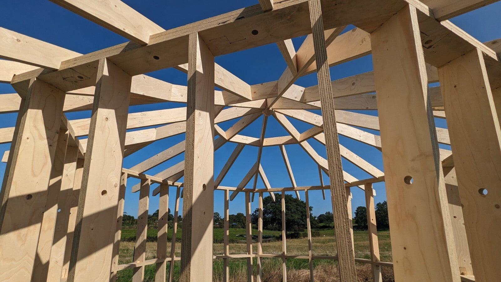Shropshire CNC Octo Pod Frame Kit 4.0m, modular building structure with metal framework and assembly components.