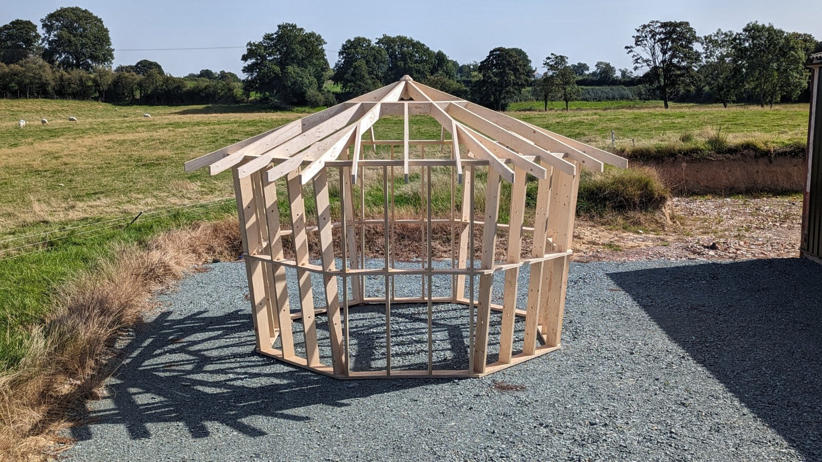 Shropshire CNC Octo Pod Frame Kit 4.0m, modular building structure with metal framing for versatile construction projects.