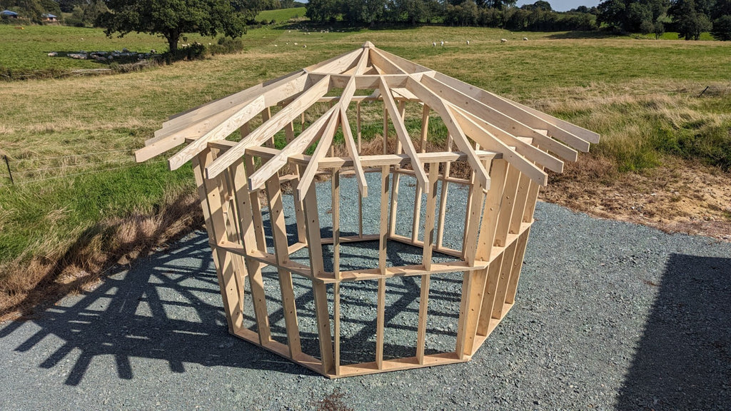 Shropshire CNC Octo Pod Frame Kit 4.0m, modular building structure with metal frame components for versatile assembly.