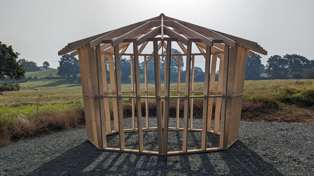 Shropshire CNC Octo Pod Frame Kit, 4.0m modular building structure with metal frame and components.