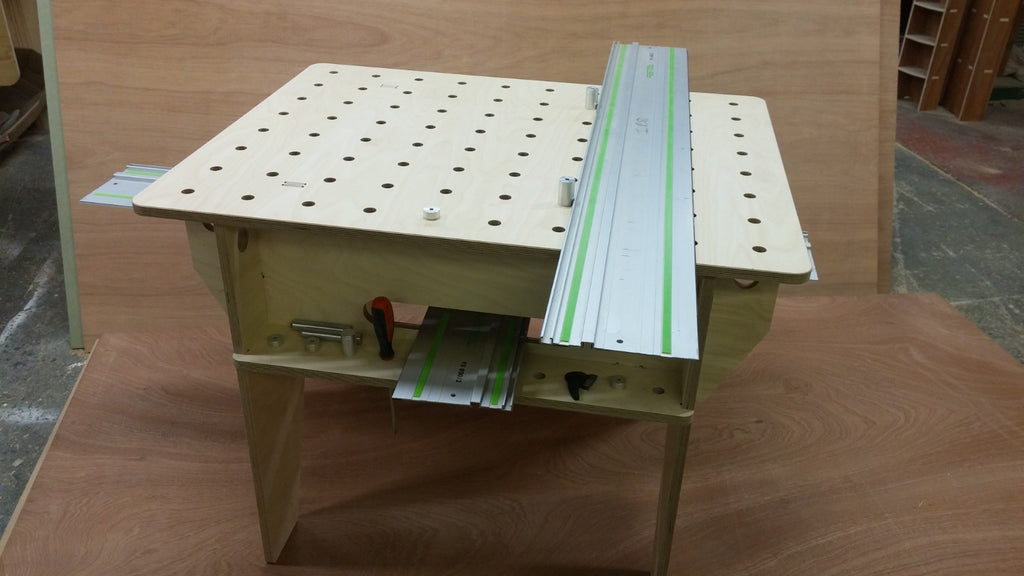 Shropshire CNC knock-down work bench made of birch plywood, 1000 x 800mm, designed for workshop and jig use.