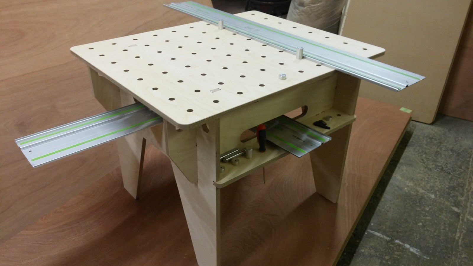 Shropshire CNC knock down work bench made of birch ply, measuring 1000 x 800 mm, ideal for workshop and jig use