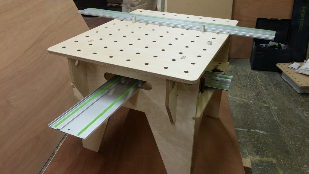 Shropshire CNC knock down work bench made of birch plywood, 1000 x 800mm, suitable for workshop and jig projects.