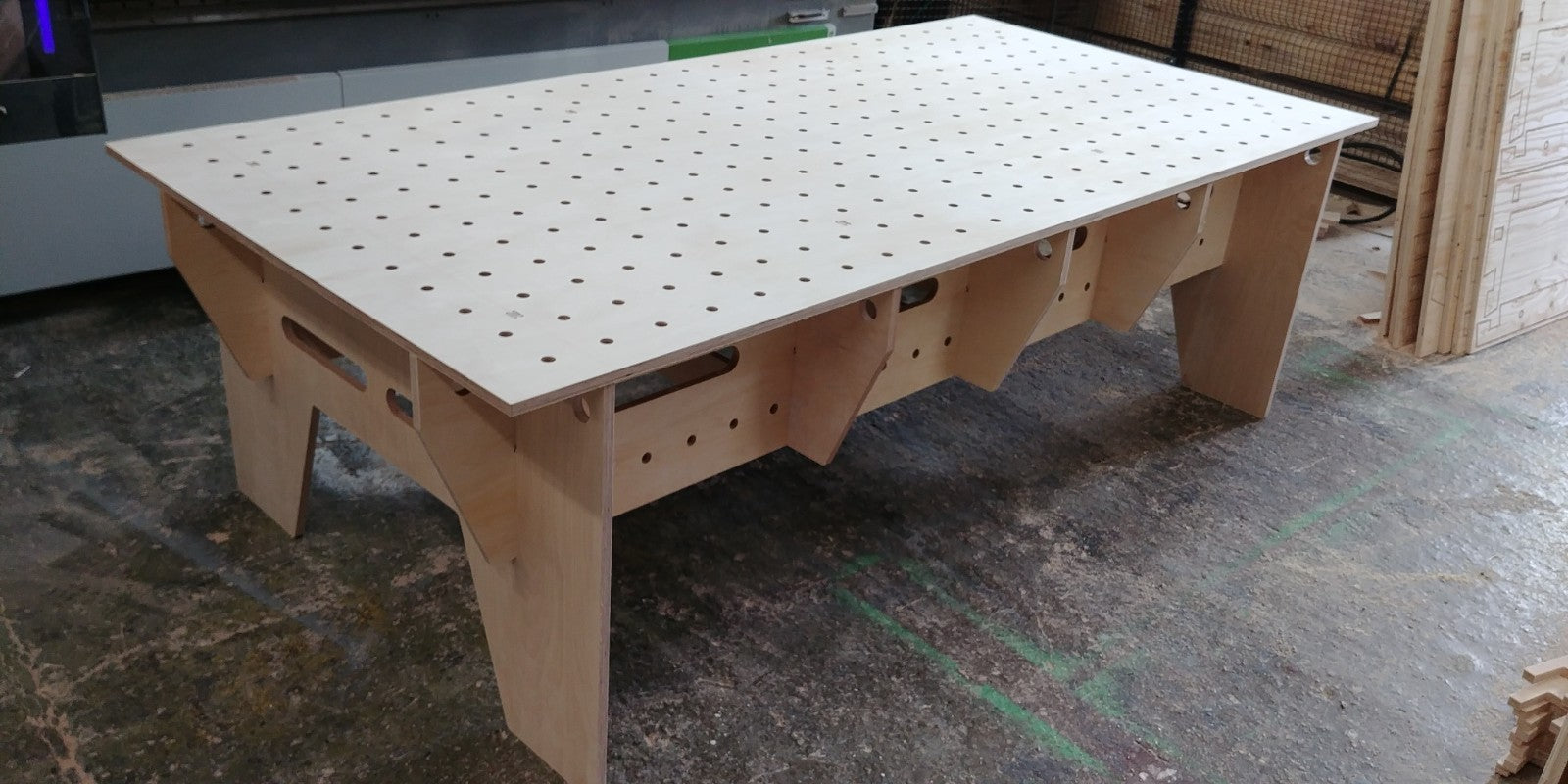 Shropshire CNC knock down work bench with MFT table top, measuring 2435 x 1215 mm, ideal for workshop and jig projects