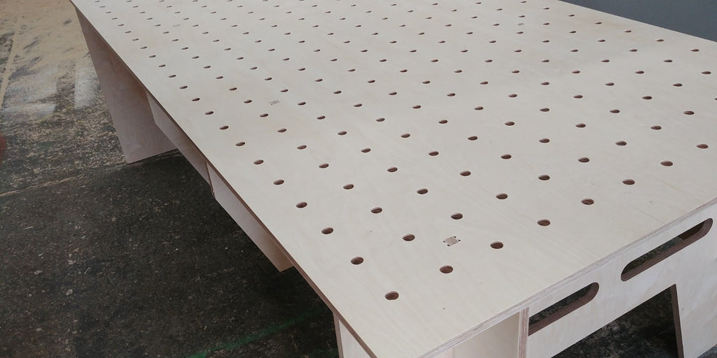 Shropshire CNC knock down work bench with MFT table top, 2435 x 1215 mm, ideal for workshop and jig work.