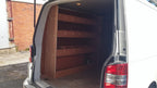 VW Transporter T5 T6 LWB single rear unit made of plywood, vehicle part for commercial vans and pickups.