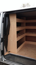 VW Transporter T5 T6 SWB/LWB double unit plywood van interior or cargo divider, designed for commercial vehicle van customization.