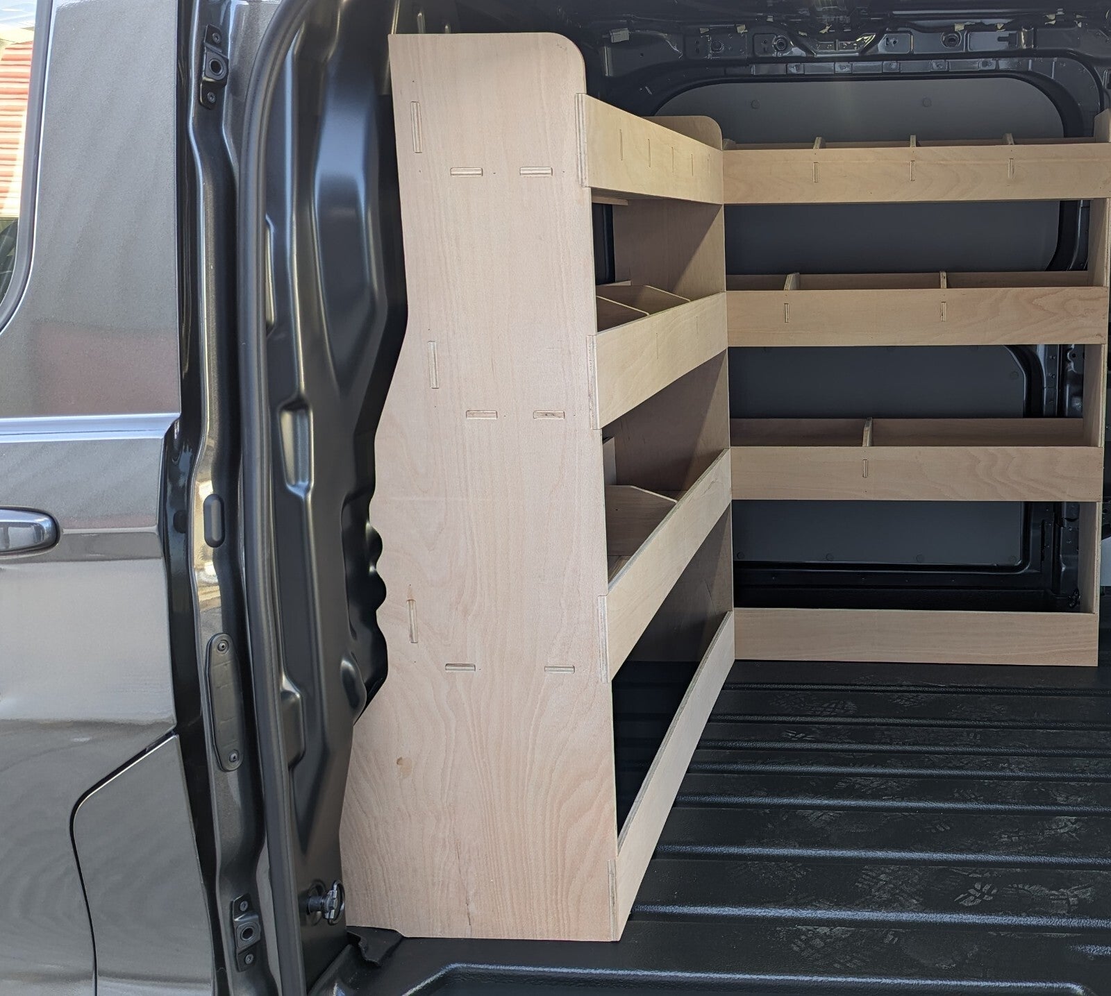 VW Transporter T7 SWB triple unit van shelving tool organiser for commercial vehicle storage and organization.